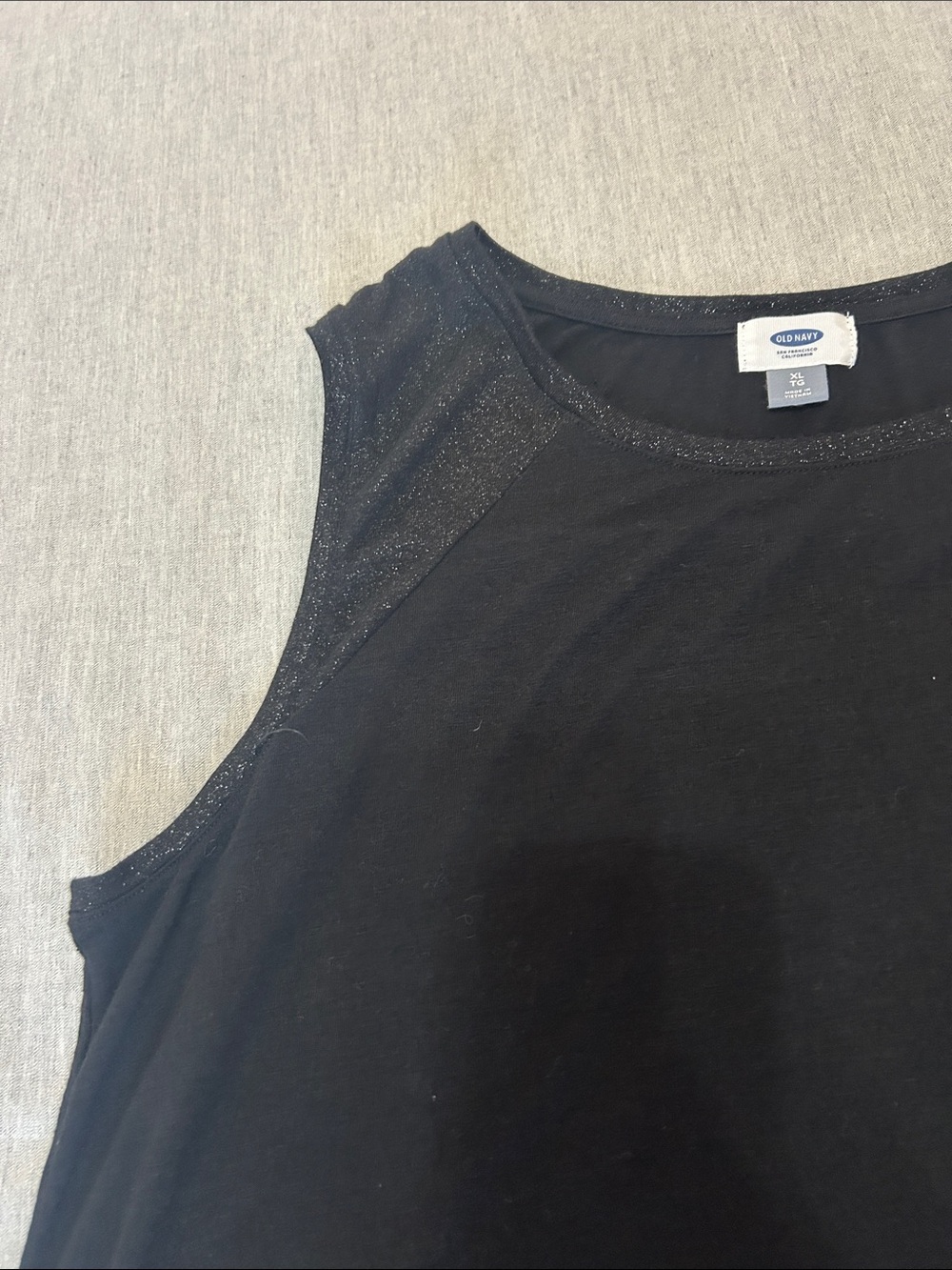 Old Navy Black Sleeveless Tank Top XL Women’s Casual Basic Lightweight Pre Loved - Picture 5 of 8